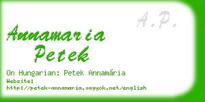 annamaria petek business card